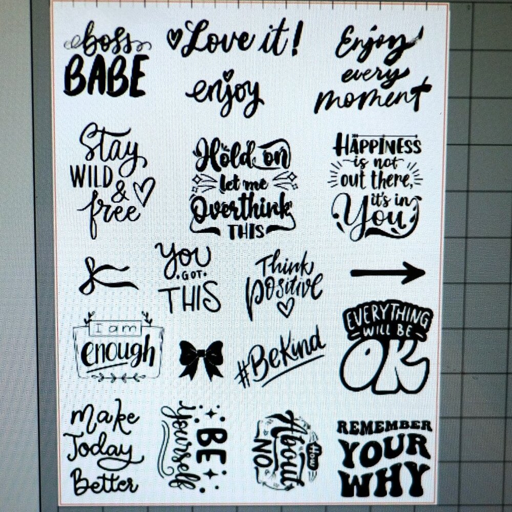 19 Witty and Fun Sticker Sheet, Handmade, quotes, journaling, waterproof, label